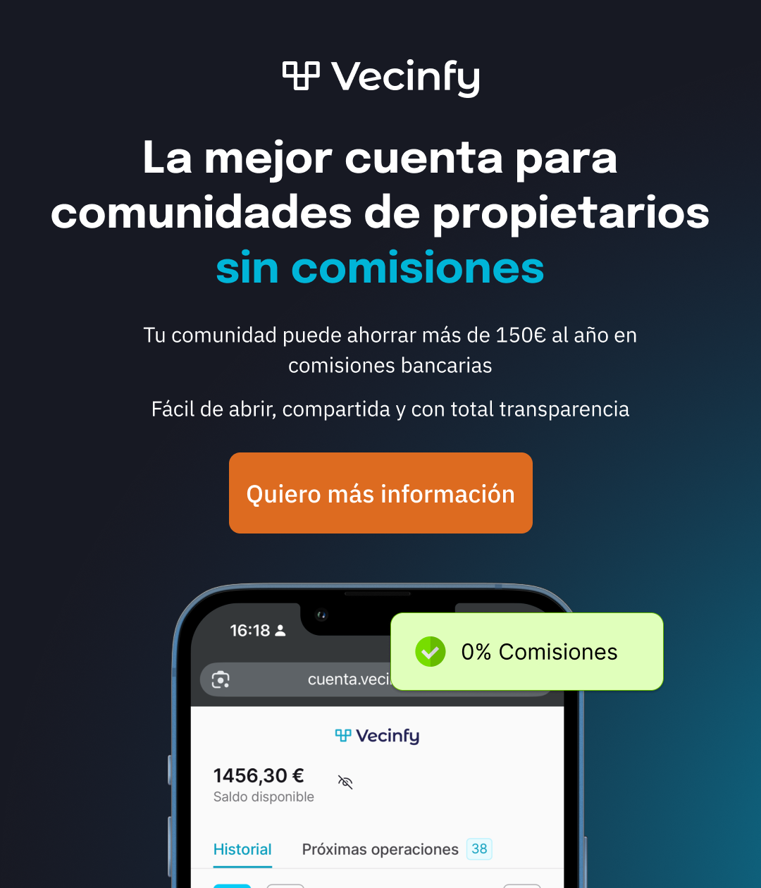 Cuenta sin comisiones - mobile La mejor cuenta sib comisiones para comunidades de propietarios
