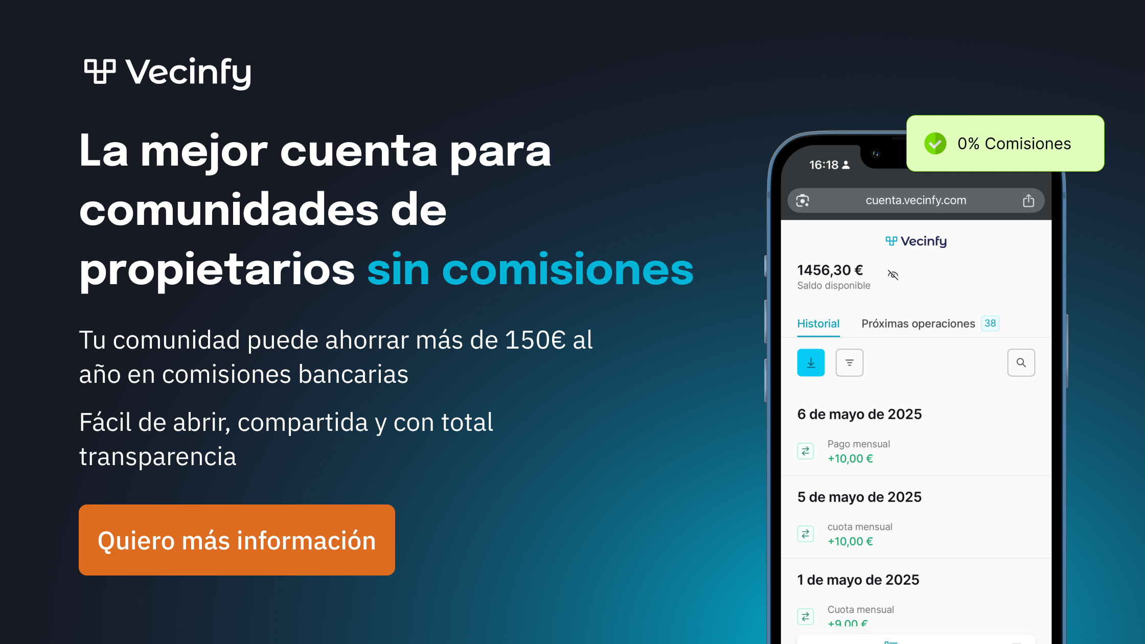 La mejor cuenta sin comisiones para comunidades de propietarios Cuenta Sin Comisiones Online para comunidades de propietarios